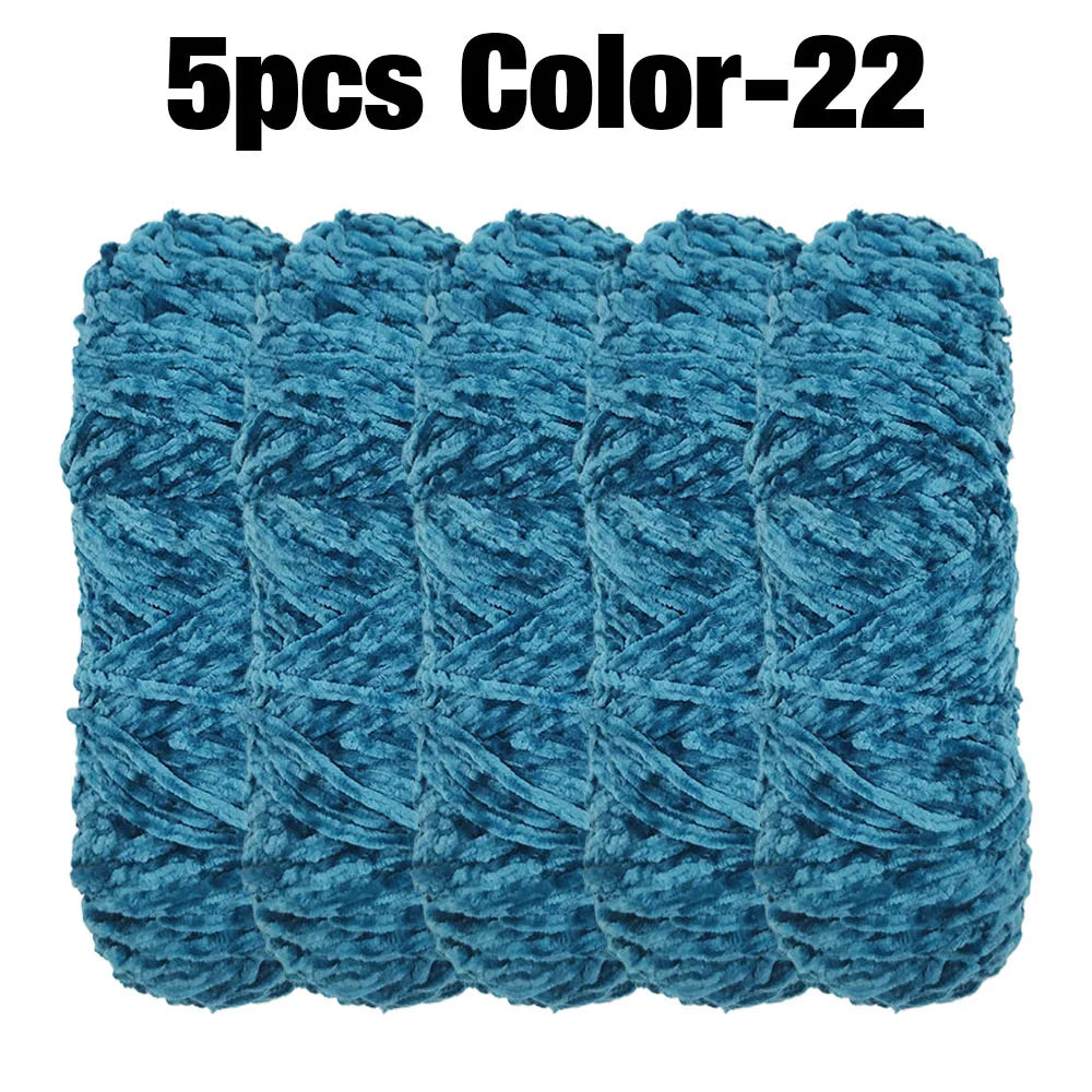 Set 5 rotoli filato ciniglia velluto 100 g – filo morbido e caldo per coperta, maglione, cuscini, DIY