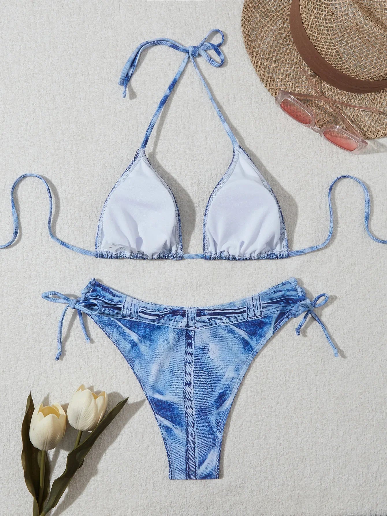 Micro bikini perizoma effetto denim – Sexy donna estate
