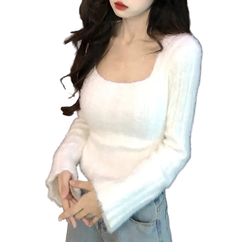 Maglione corto in maglia per l’autunno/inverno