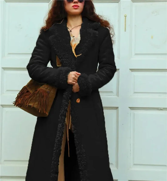 Cappotto invernale donna 2025 – lungo in misto lana e cotone, giacca imbottita spessa anti-freddo