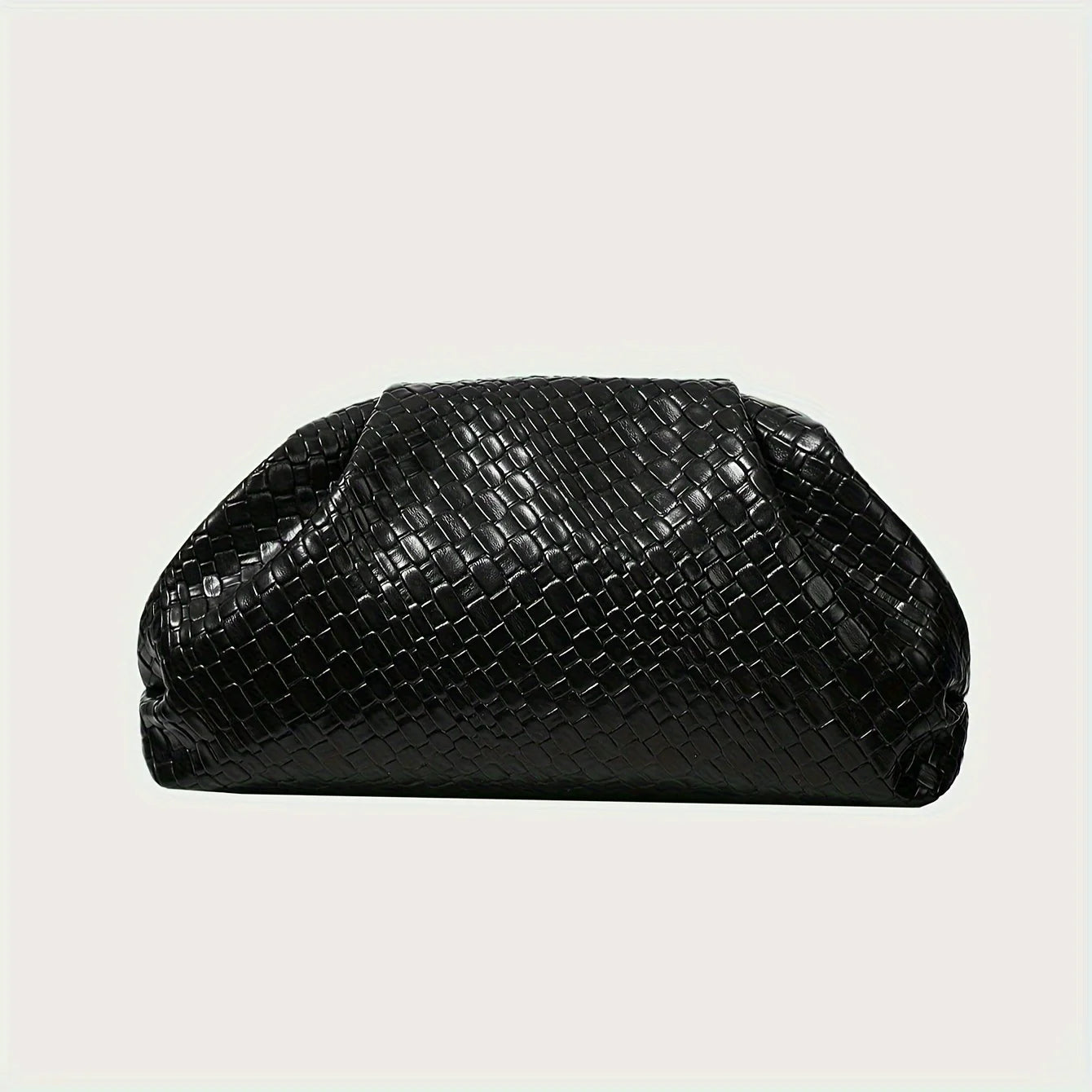 Clutch da sera elegante intrecciata nera per donna – clutch bag texture weave con tracolla regolabile & chiusura clasp per matrimonio & evento