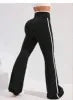 Pantaloni high waist yoga donna 2025 – Wide-leg / bell bottom a righe che valorizzano i fianchi, leggings sportivi comodi