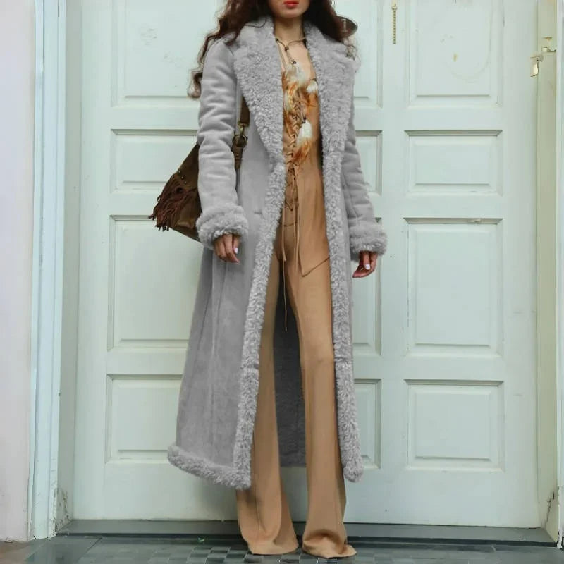 Cappotto invernale donna 2025 – lungo in misto lana e cotone, giacca imbottita spessa anti-freddo