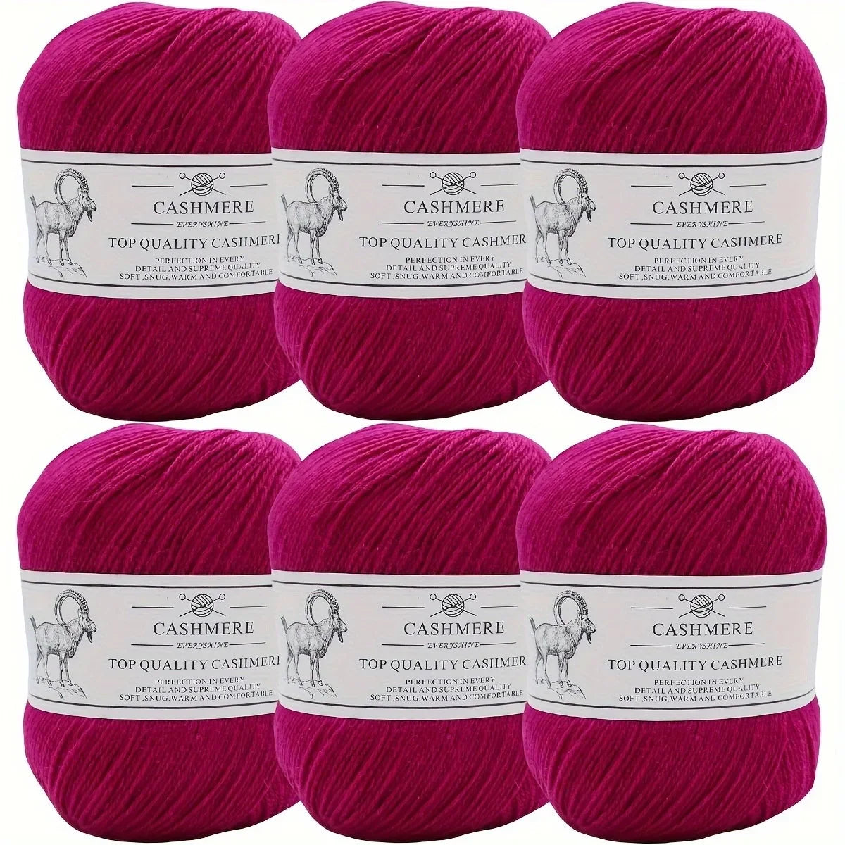 Set 6 gomitoli filo cashmere donna – Lana alta qualità per maglioni, sciarpe, cappelli e progetti fai-da-te