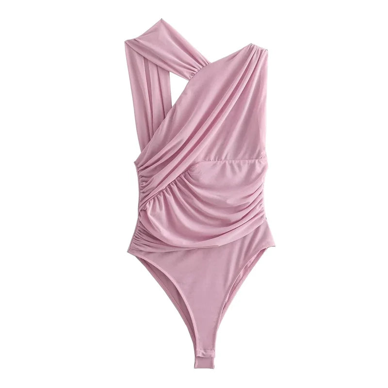 Bodysuit leopardato mesh donna 2025 – modello off-shoulder in tulle sexy e aderente