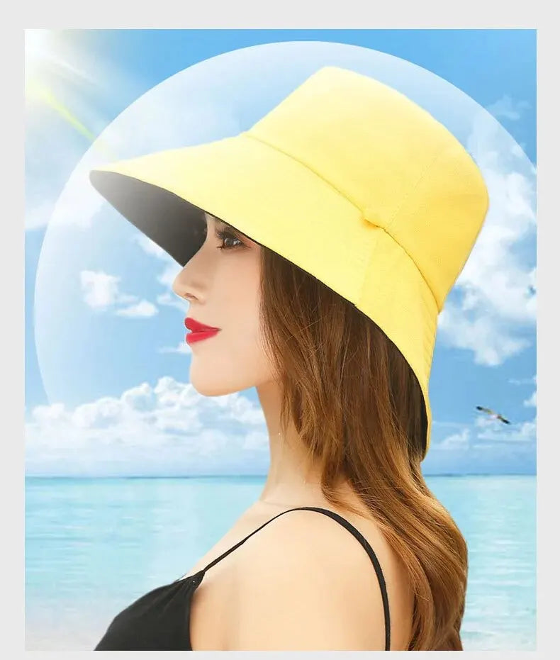 Cappello Estivo da Pescatore Donna – Visiera Larga Anti-UV Doppio Lato per Mare e Città