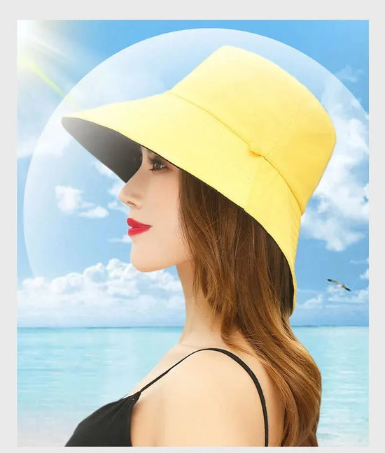 Cappello Estivo da Pescatore Donna – Visiera Larga Anti-UV Doppio Lato per Mare e Città