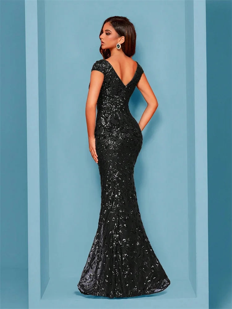 Abito Mylly Lungo Elegante – Dress Cerimonia con Paillettes per Damigelle e 18°