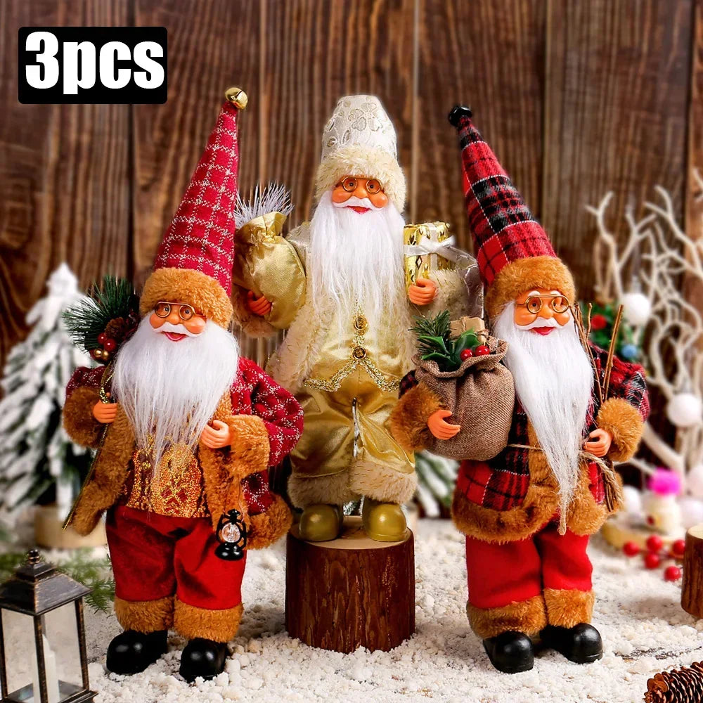 Pupazzo Babbo Natale peluche 30 cm ‒ decorazione natalizia morbida per casa, albero, festa (set 1-4 pezzi) 2025