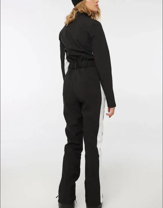 Tuta da sci donna manica lunga impermeabile e antivento – tuta intera patchwork elegante per snowboard e sci invernale
