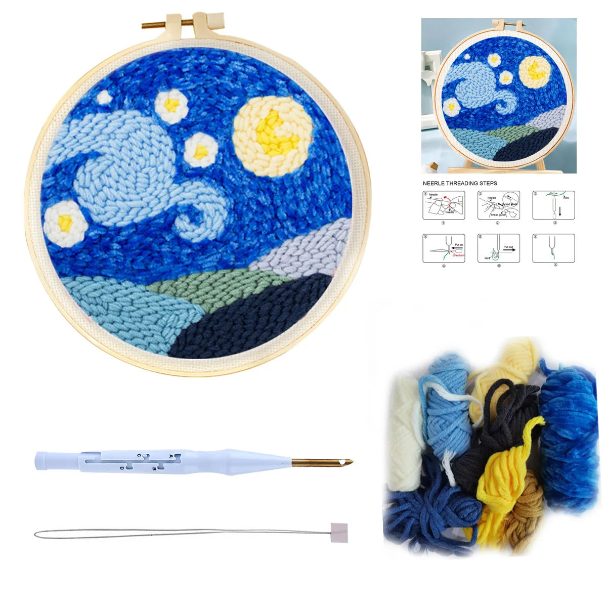 Kit Punch Needle Animali – Ricamo DIY per Principianti