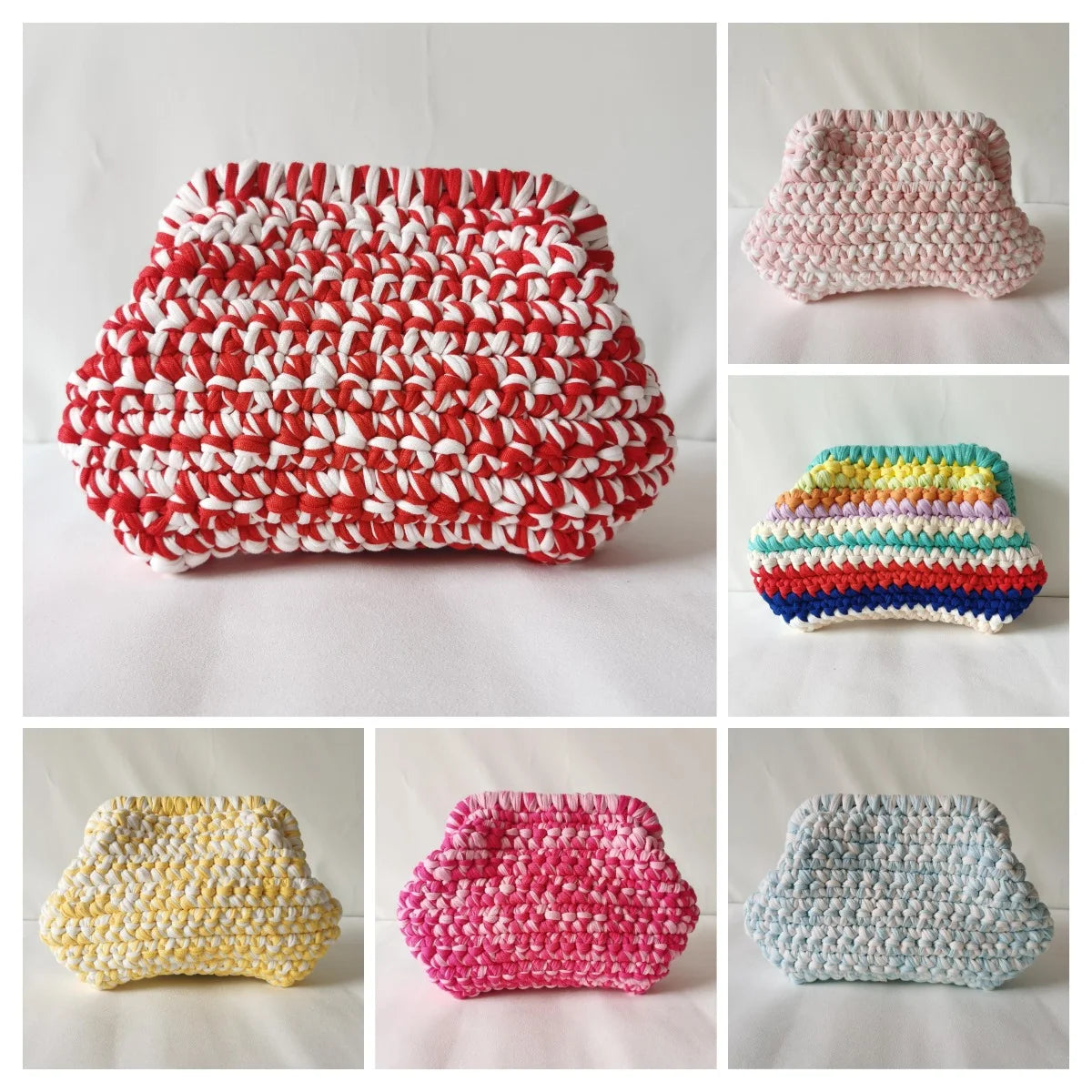 Clutch “Cloud Bag” in Crochet Fatta a Mano – Borsa Donna Soffice e Originale con Stile a Nuvola