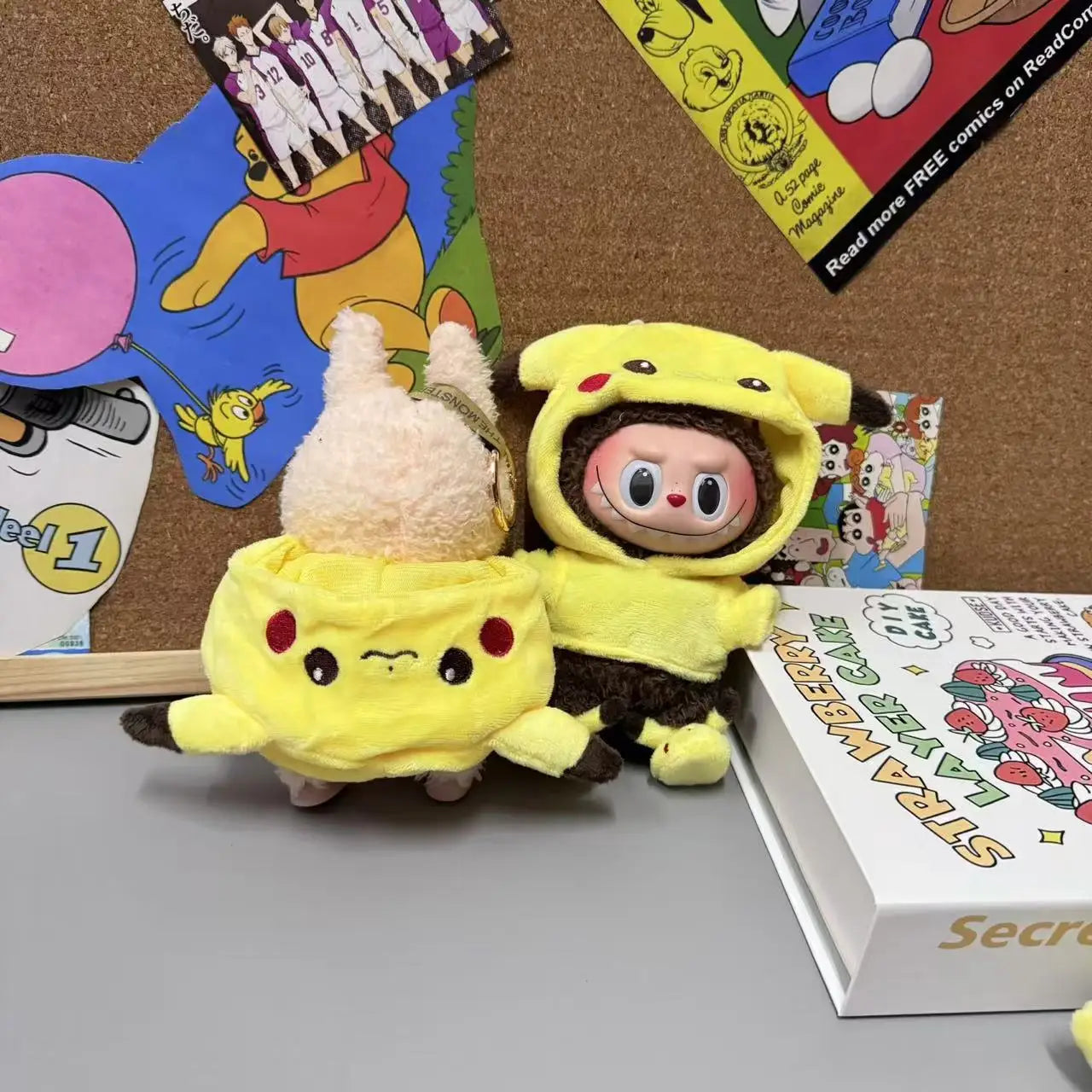 Set di abbigliamento per bambola Labubu da 17 cm – Tuta Pikachu con cappuccio e accessori