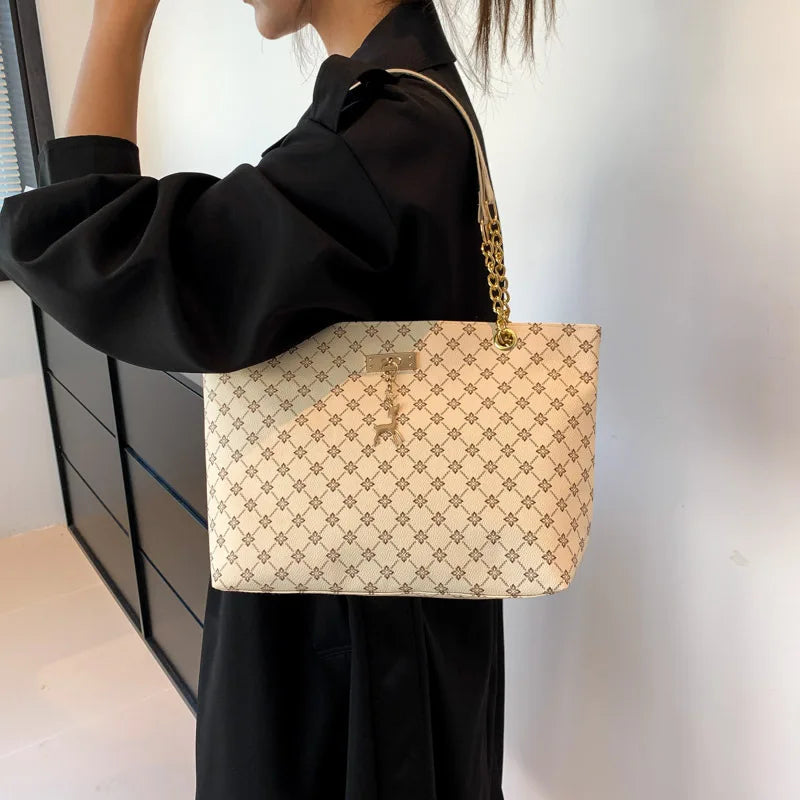 Borsa a mano in pelle morbida per presbiopia – Tote spaziosa con accessori pendenti, borsa a tracolla per donna