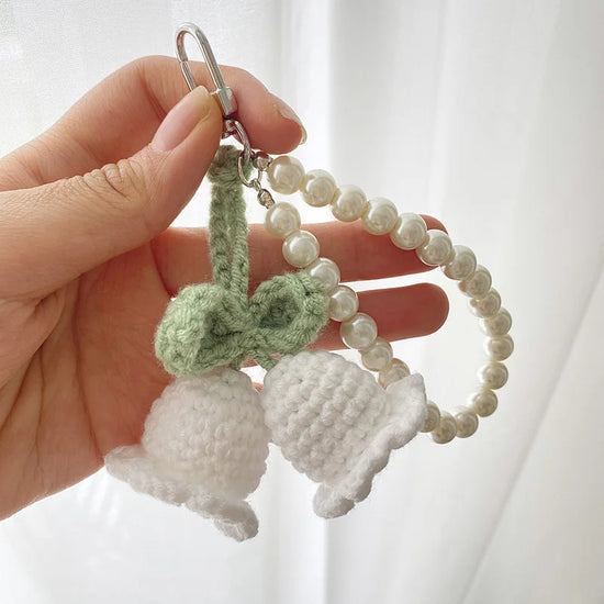 Portachiavi artigianale a fiore all’uncinetto – handmade keychain crochet floral charm