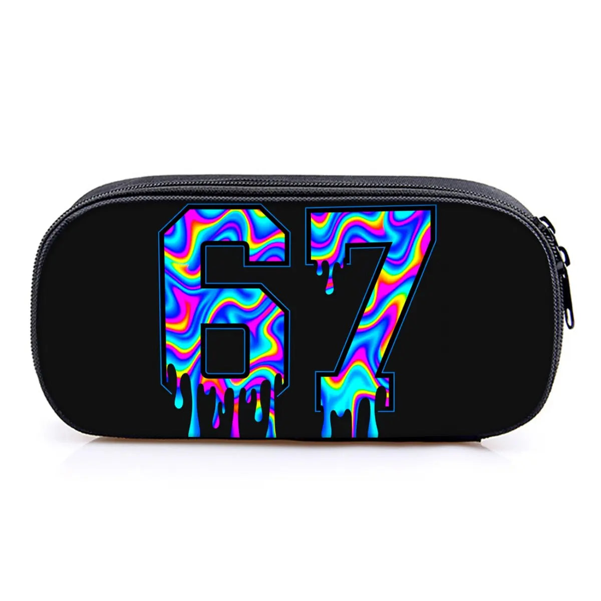 Hot Sales Colorful Number 67 Print Layered Pencil Case Quality 2D Flat Cartoon Pen Bag Best Gift for Boys/Girls School Supplies