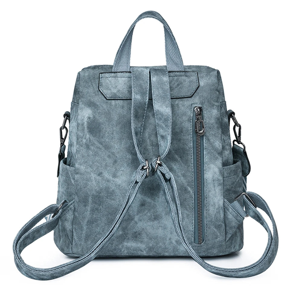 Zaino donna grande capacità in pelle simil-cuoio – daypack fashion da viaggio e scuola, backpack solid colour per ragazze