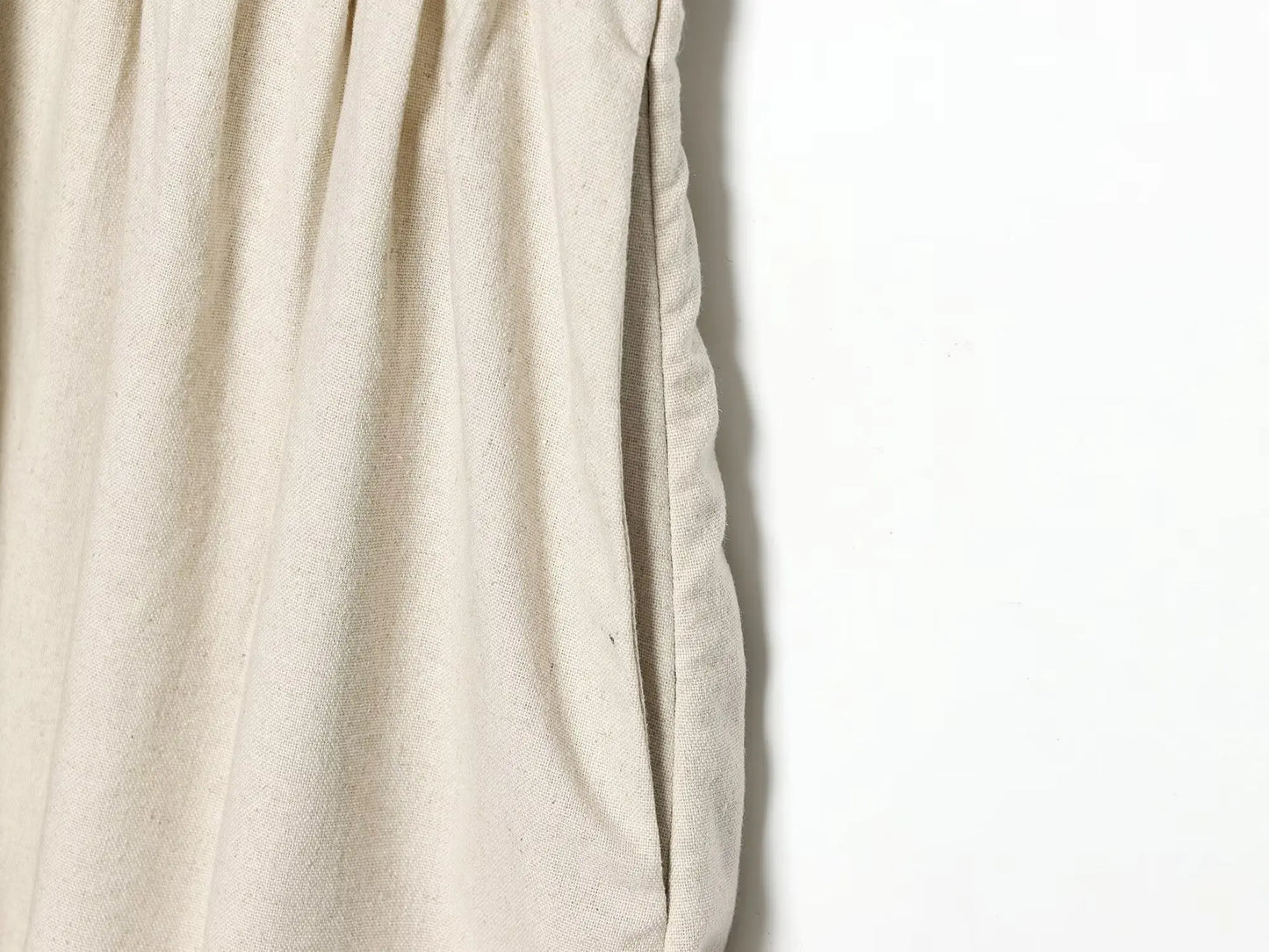 Abito Donna in Lino e Cotone – Vestito Beige Estivo con Scollo a V