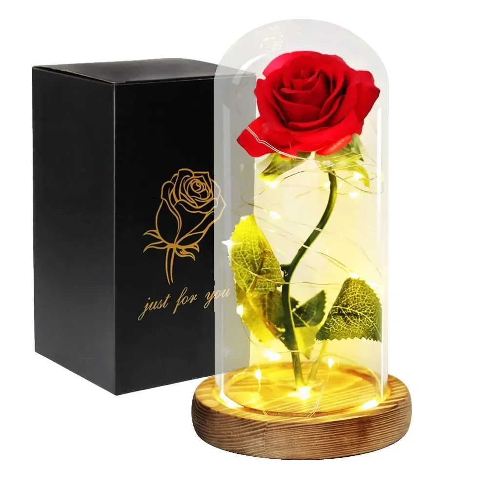 Rosa Eterna in Vetro Beauty & Beast – Regalo Romantico San Valentino