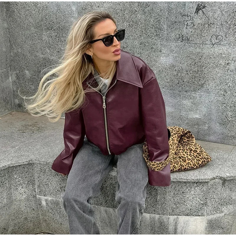 Giacca Donna in Similpelle con Zip e Colletto - immagine 22