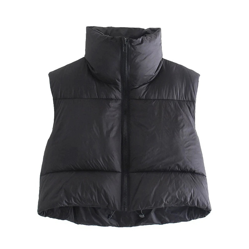 Gilet Corto Donna Imbottito Collo Alto – Giubbotto Senza Maniche Piumino per Outdoor e Viaggi