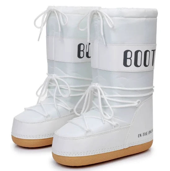 Stivali da neve donna 2026 con plateau e lacci – snow boots imbottiti invernali medio-polpaccio, calzatura fashion per neve e città