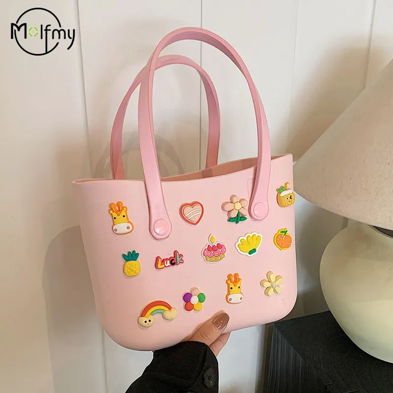 Borsa Mare Colorata Impermeabile – Cestino Estivo Donna Multicolore per Spiaggia e Piscina