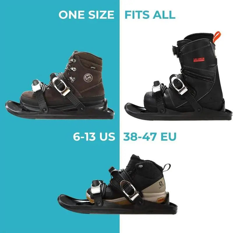 Racchette da sci/skates regolabili da neve – short skiboard/snowblades con attacchi universali, divertimento invernale per adulti e bambini