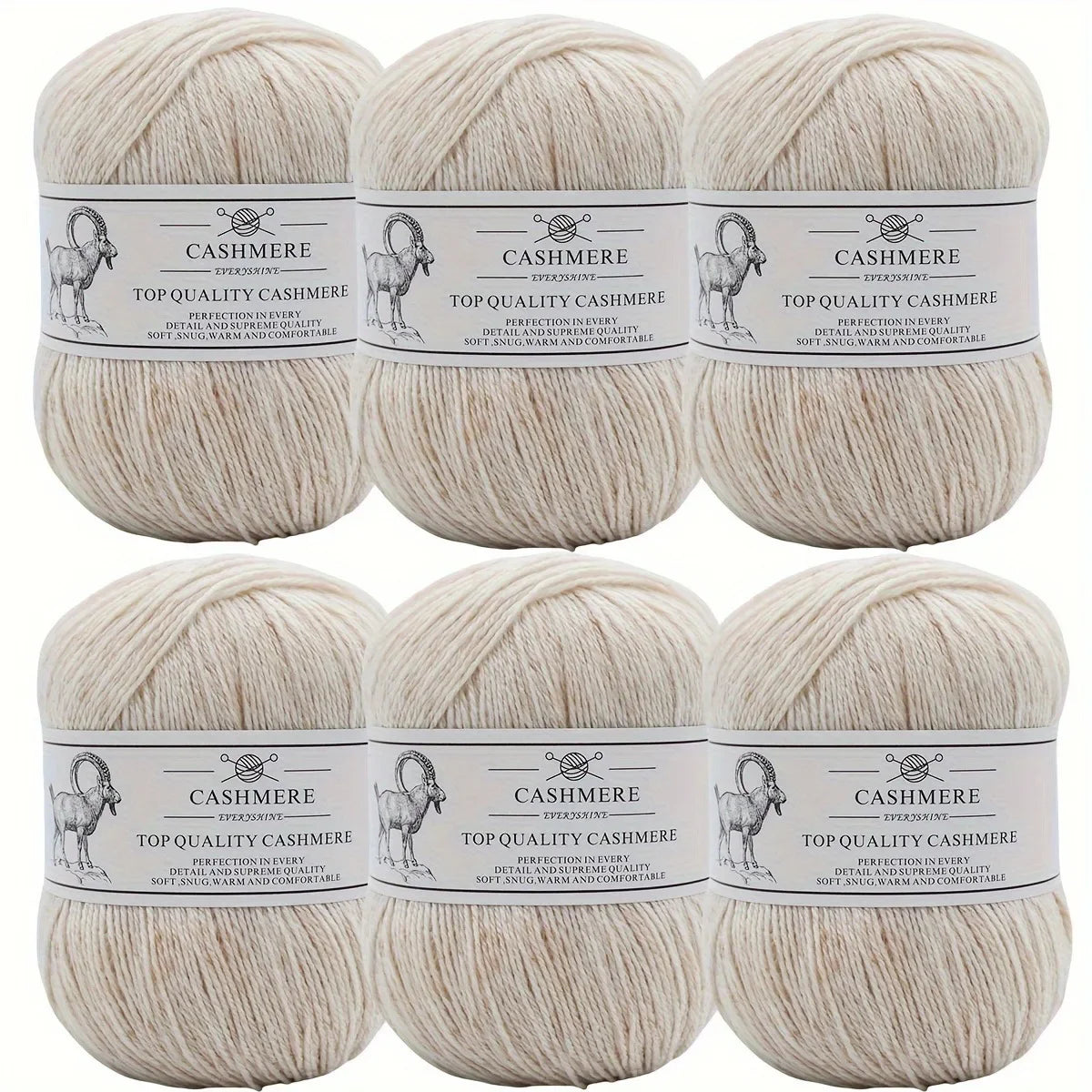 Set 6 gomitoli filo cashmere donna – Lana alta qualità per maglioni, sciarpe, cappelli e progetti fai-da-te