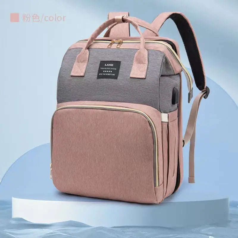 Zaino Fasciatoio Pieghevole 3 in 1 con Lettino Portatile – Borsa Mamma da Viaggio Leggera e Capiente
