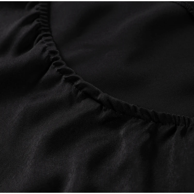 Abito da sera in raso con fiocco per donna – abito elegante schiena scoperta