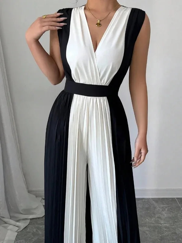 tuta donna scollo a V per ufficio e party chic