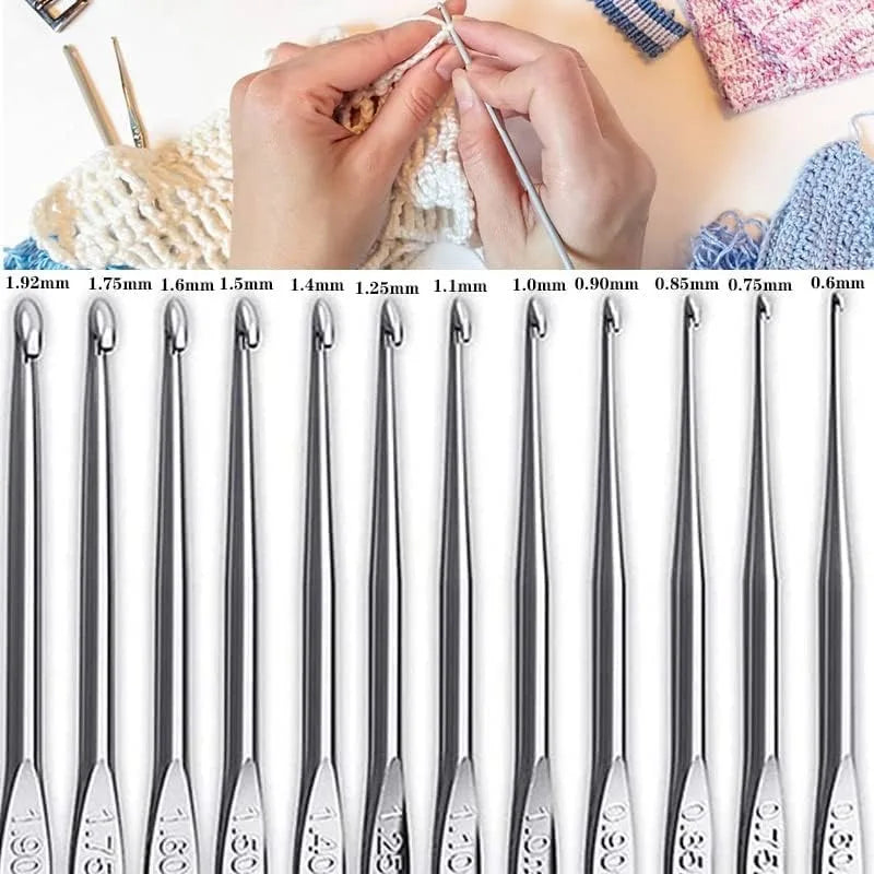 Set uncinetto portatile 59 pezzi con borsa – kit completo con manici ergonomici e materiali colorati