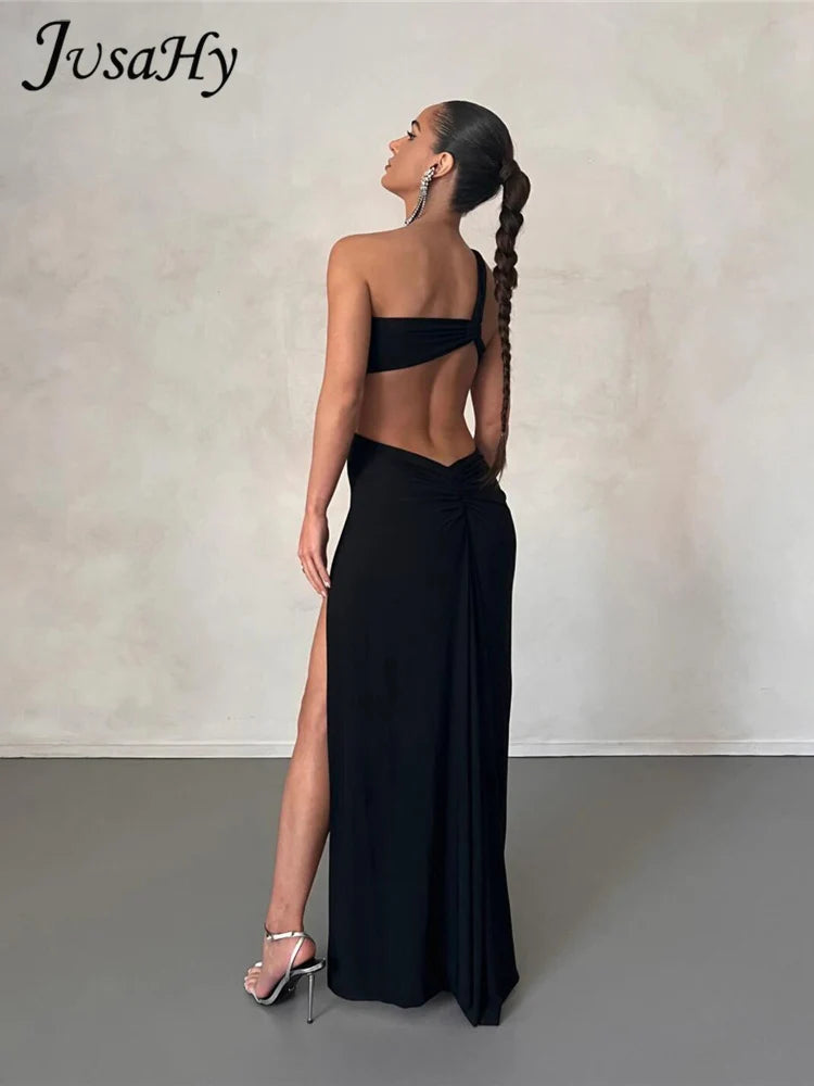 Abito Monospalla Sexy Donna Y2K – Spacco, Schiena Scoperta, Look Party 2025