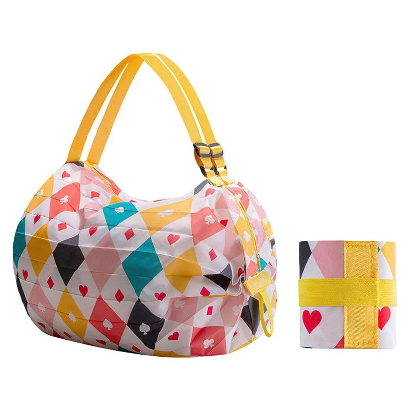 Shopper pieghevole grande capacità in nylon camouflage – Borsa da viaggio riutilizzabile leggera