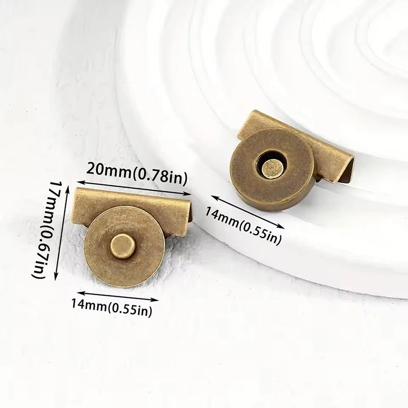 Set 5 Coppie Fermagli Magnetici Metallici Seamless – Snap Button per Chiusura Borse