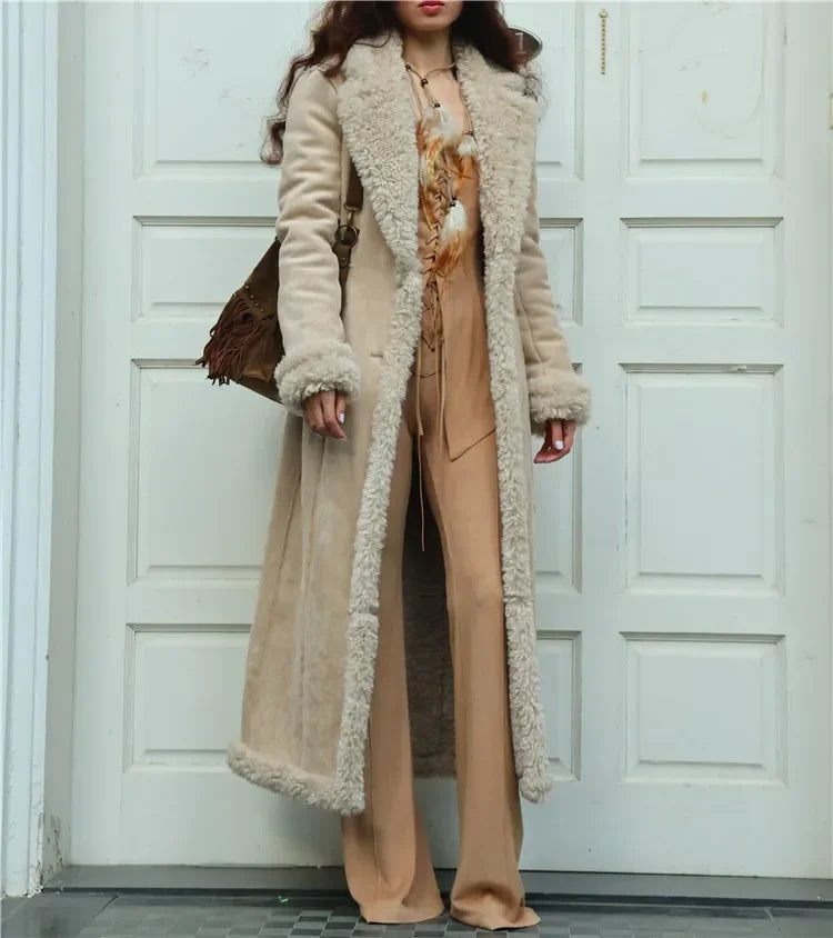 Cappotto invernale donna 2025 – lungo in misto lana e cotone, giacca imbottita spessa anti-freddo