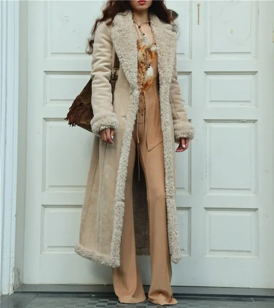 Cappotto invernale donna 2025 – lungo in misto lana e cotone, giacca imbottita spessa anti-freddo