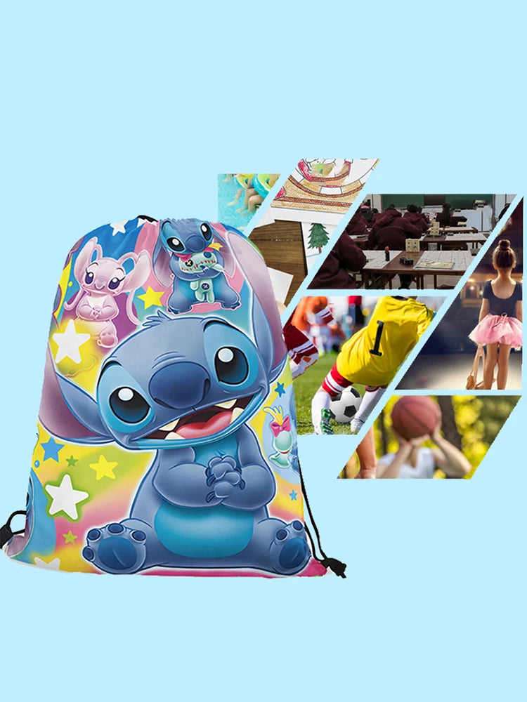 Zaino/sacca Disney Stitch in tessuto impermeabile – ideale per sport, scuola, party o bomboniera