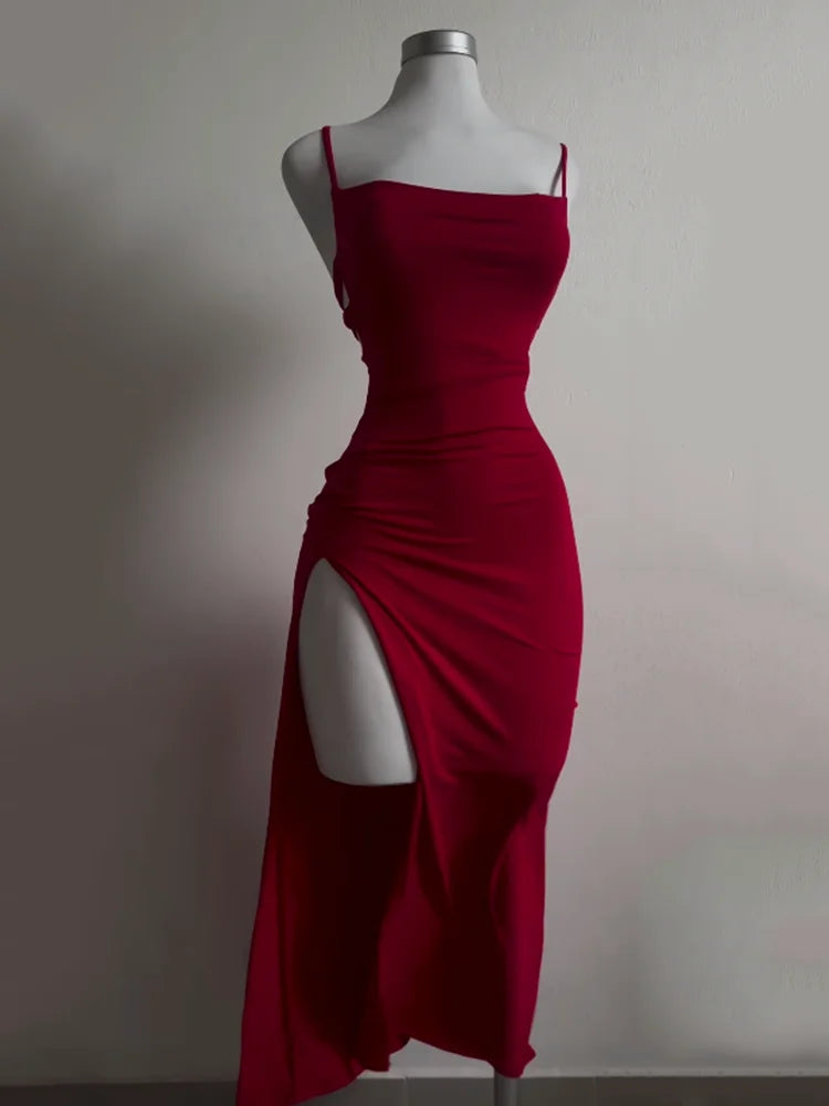 Abito halter a maniche lunghe donna – vestito corto “bag-hip”, sensuale