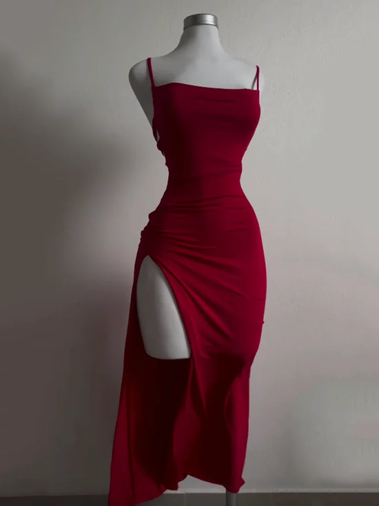 Abito halter a maniche lunghe donna – vestito corto “bag-hip”, sensuale