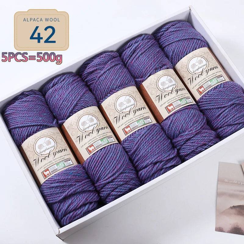 Set 5 gomitoli filato spesso alpaca 500 g – yarn grosso per maglioni, cappotti e crafting inverno