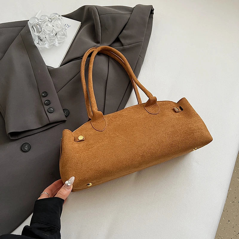 Borsa baguette tote in suede 2025 – stile underarm sofisticato, capiente e raffinato per donne commuter