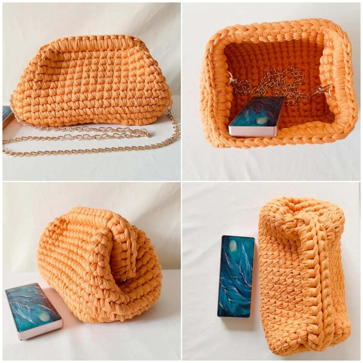 Clutch donna crochet fatta a mano – pochette artigianale intrecciata ideale per il giorno