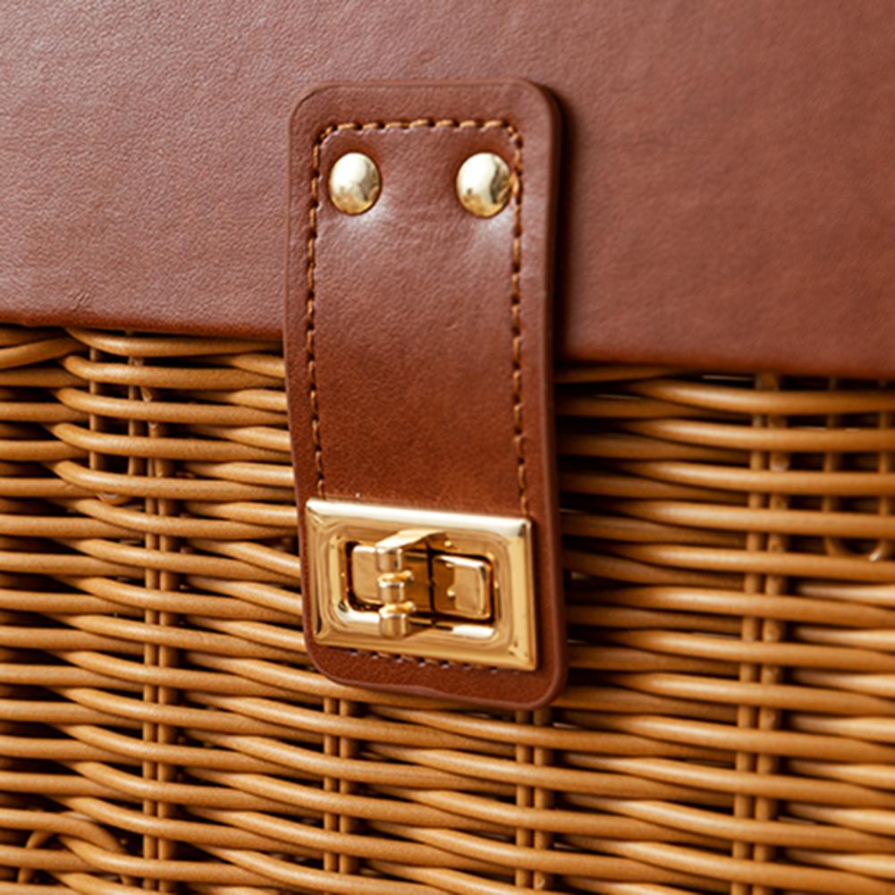 Borsa a Tracolla in Rattan Nera per Donna – Stile Casual Estivo, Fatto a Mano, Forma Box, Perfetta per Viaggi e Spiaggia