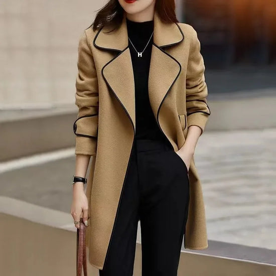 Cappotto donna doppio lato in lana – Korean style mid-length double-sided wool coat inverno 2025