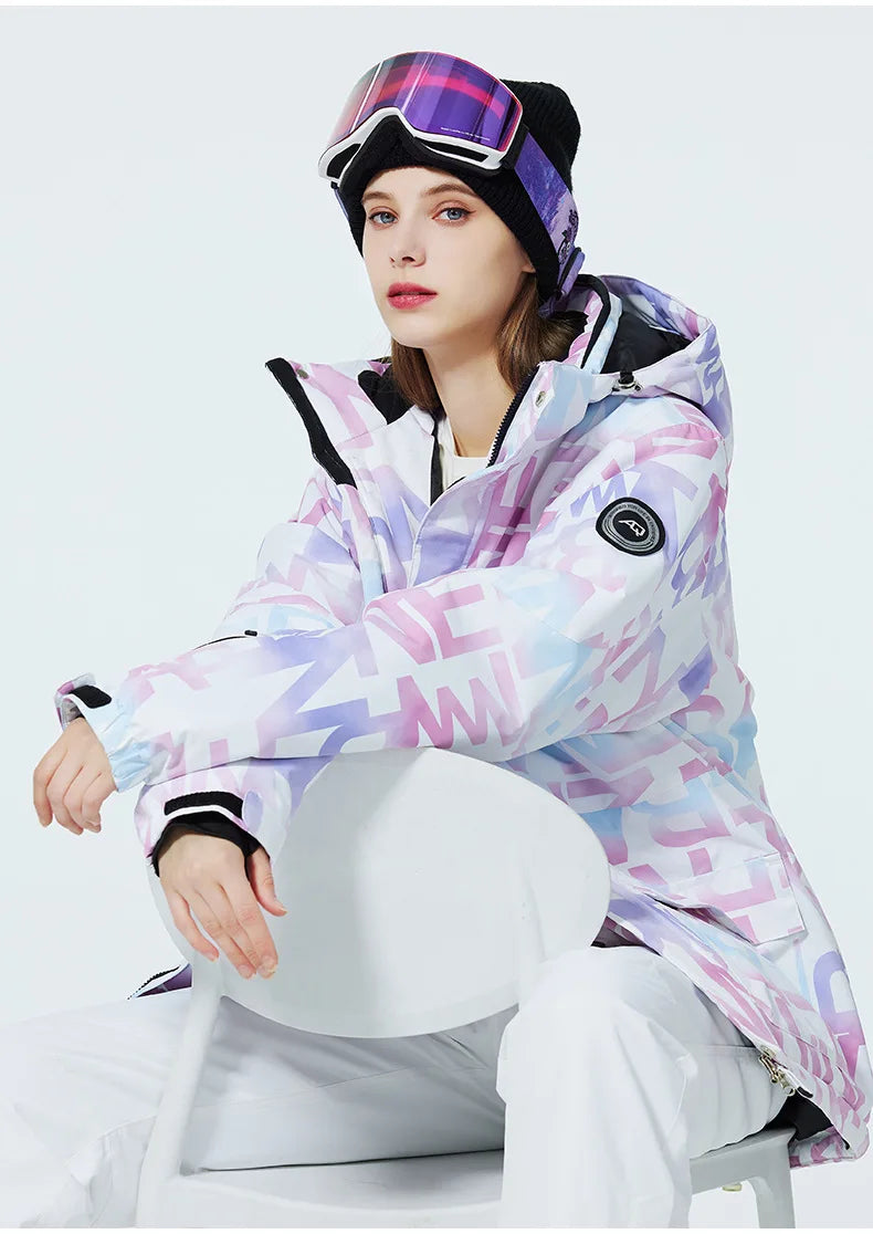 Tuta da sci donna impermeabile e antivento 2-pezzi – giacca + pantaloni snowboard invernale 2025, windproof & waterproof
