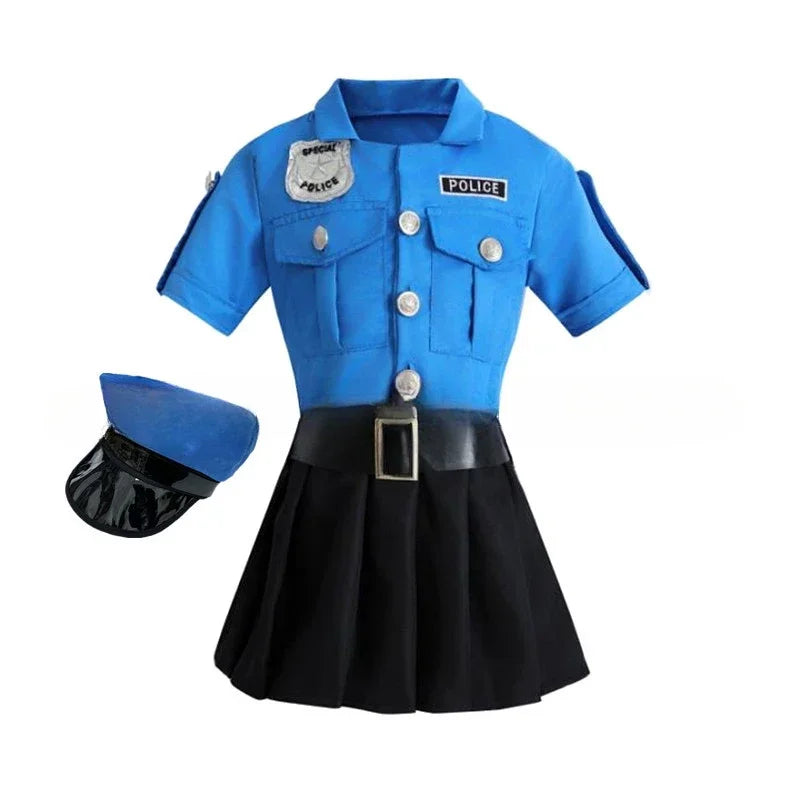 Costume poliziotta deluxe donna / ragazza 2025 – abito uniformato da ufficiale, Carnevale e Halloween