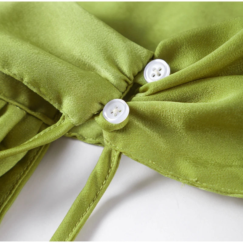 Abito da sera in raso con fiocco per donna – abito elegante schiena scoperta