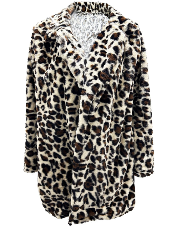 Cappotto donna oversize leopardo – abbigliamento autunno/inverno 2025, stampa leopardata, vestibilità ampia, top casual